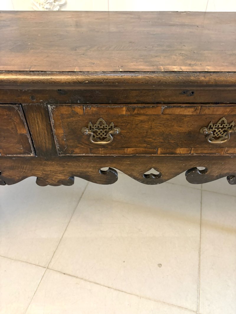 Antique Georgian Style Oak Dresser Base Sideboard Cabriole Leg Console Table - Image 4